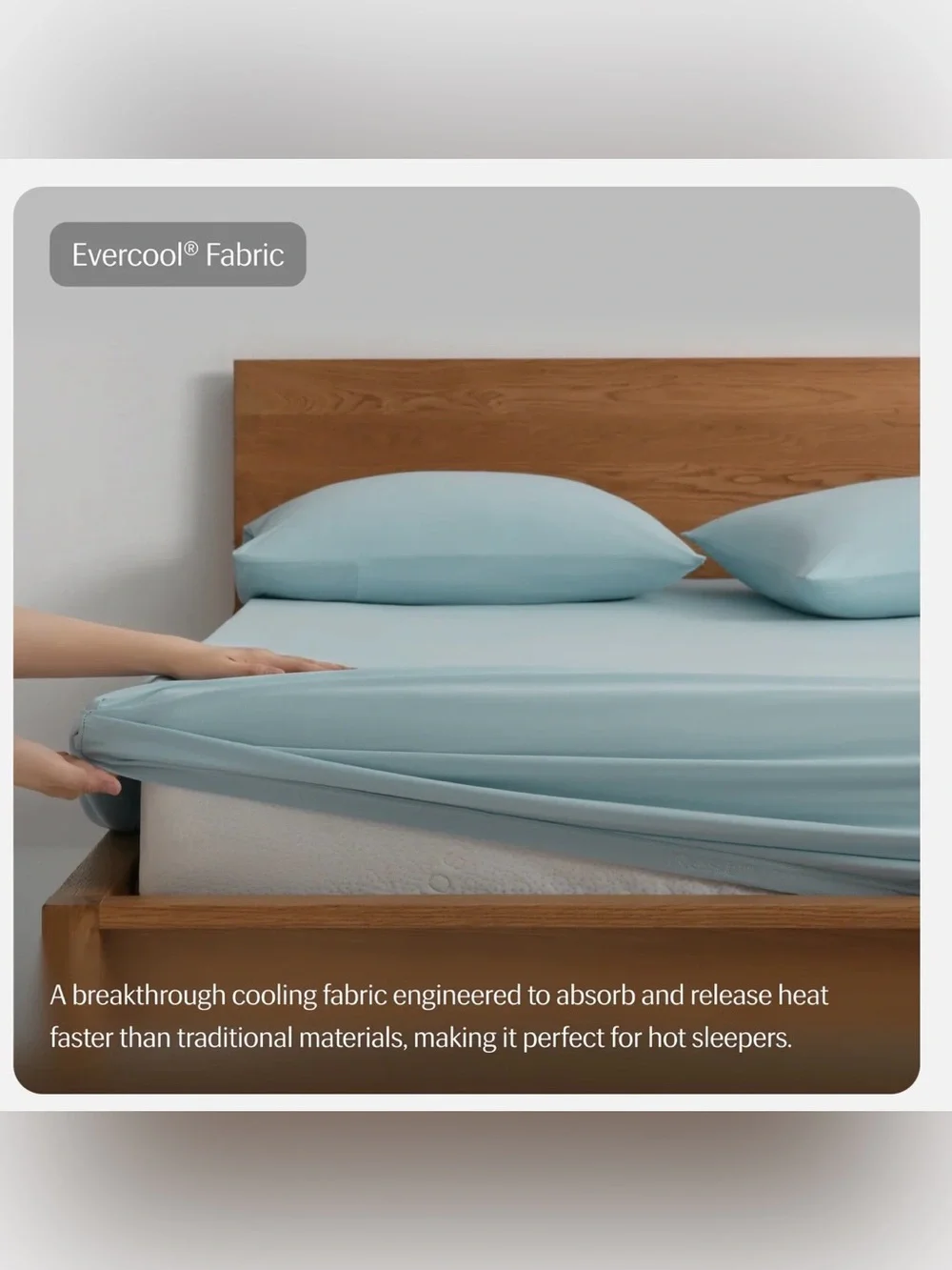 REST Evercool Cooling Sheets in Snow Aqua Blue - King + Queen